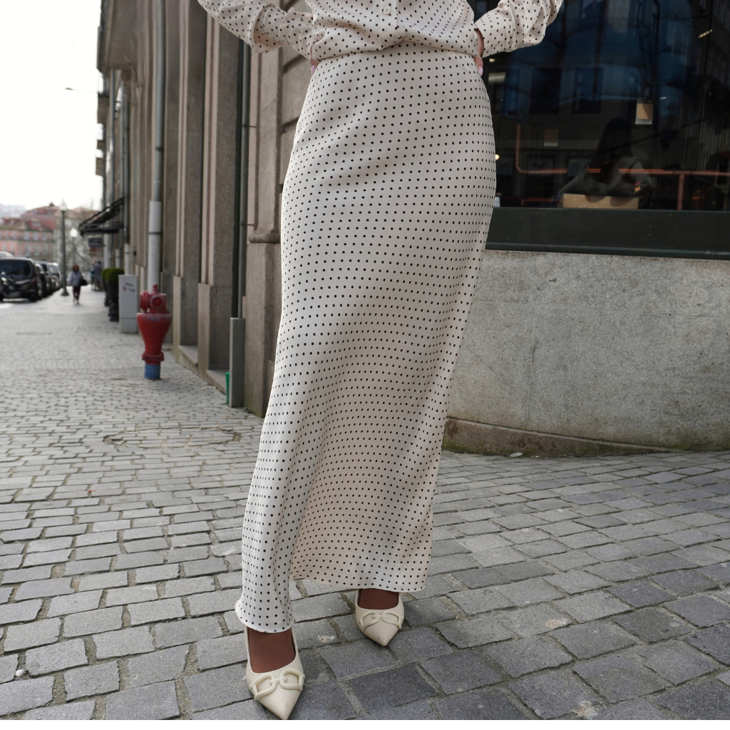 Saia midi Polka Dot