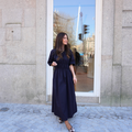 Vestido Midi com Manga Ampla
