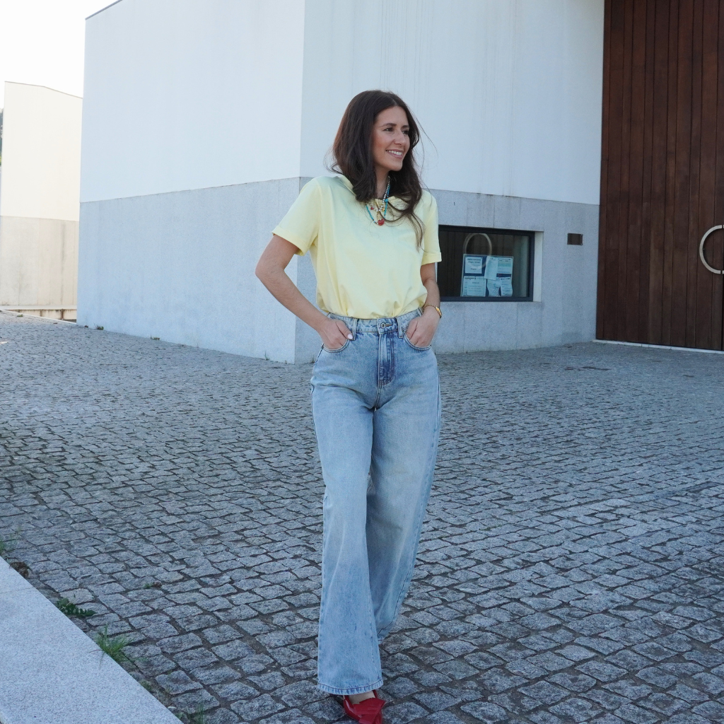 Jeans Wide Leg cintura subida