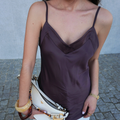 Top acetinado