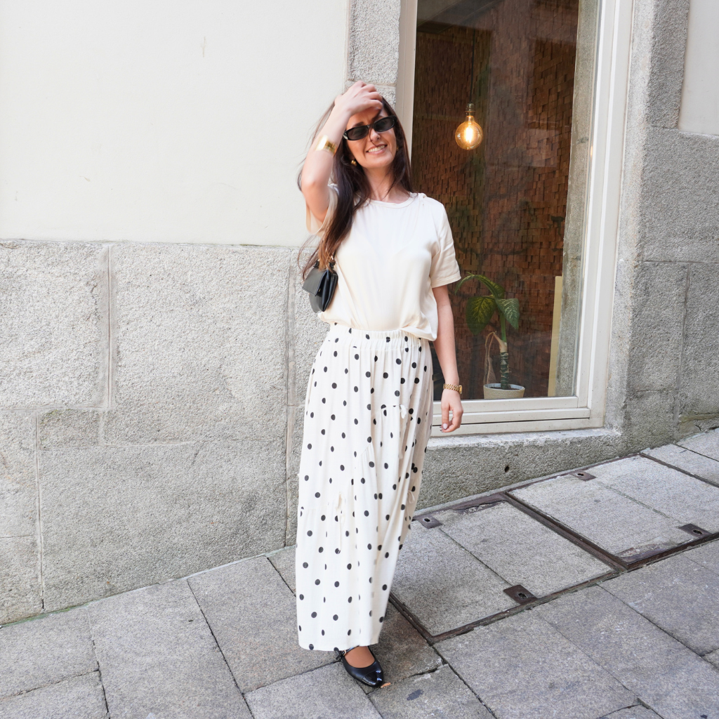 Saia Comprida Polka Dots