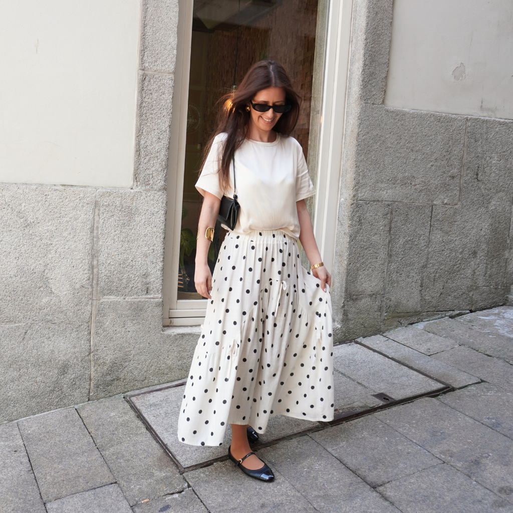 Saia Comprida Polka Dots