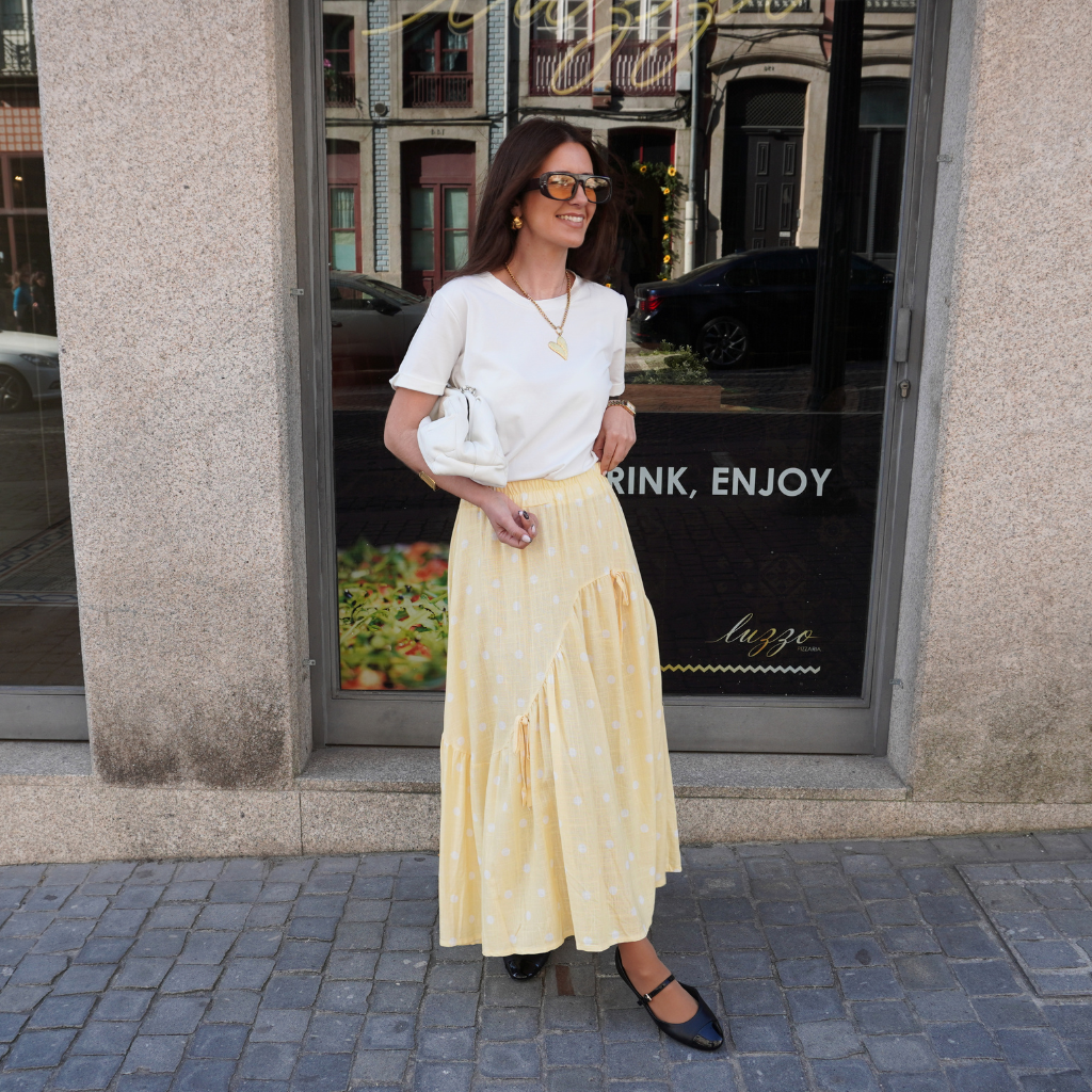 Saia Comprida Polka Dots