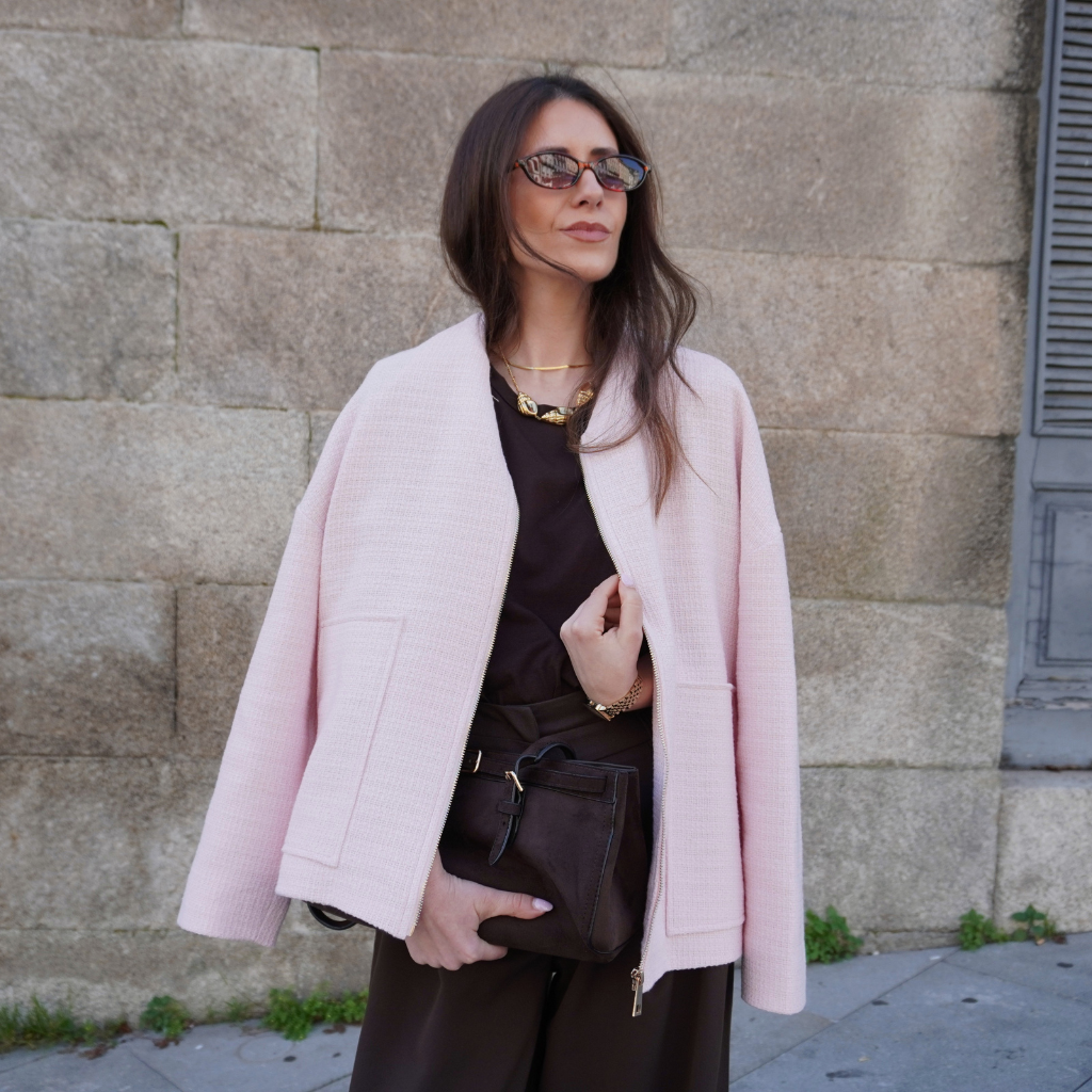 Bomber Rosa Texturado