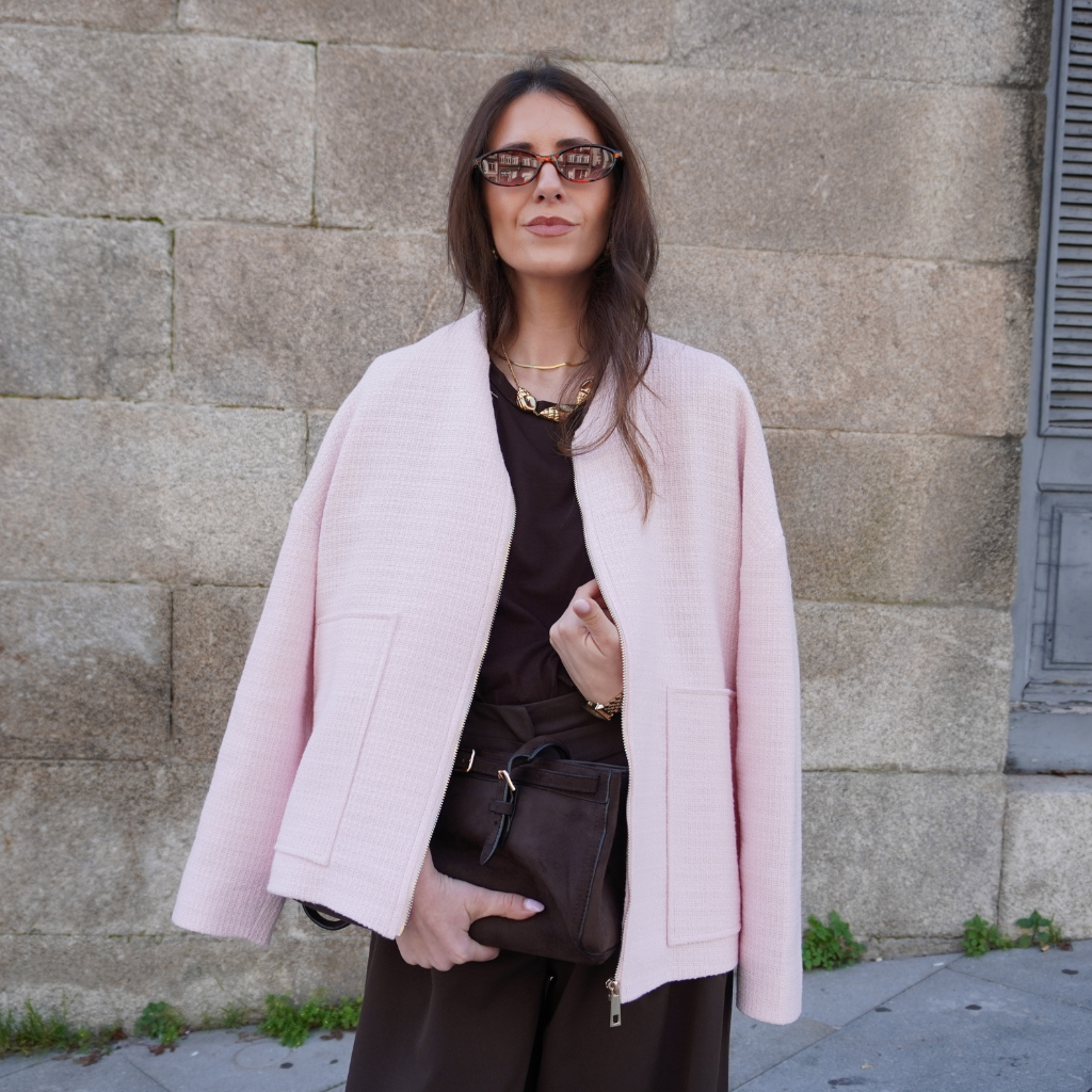 Bomber Rosa Texturado