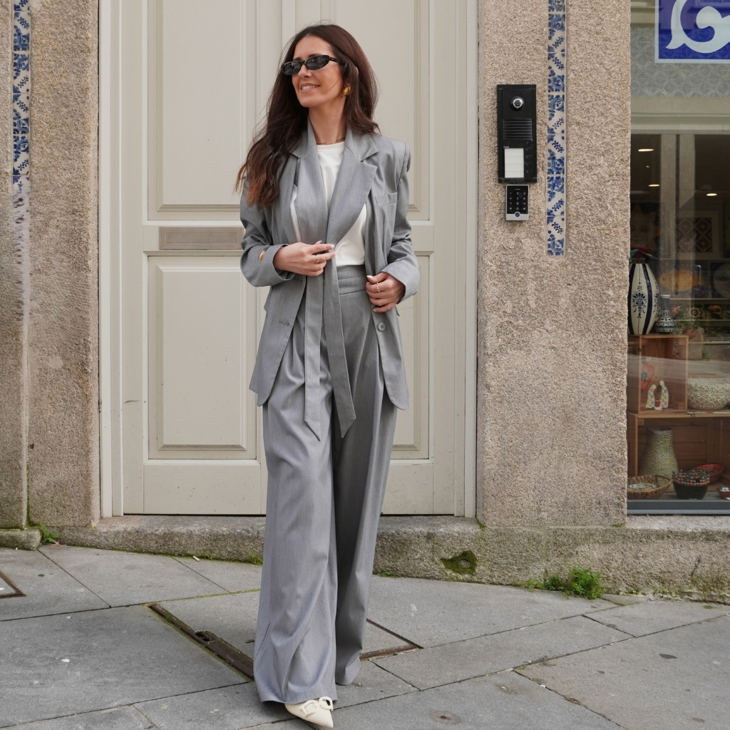 Blazer de Alfaiataria com Lapela Fluida