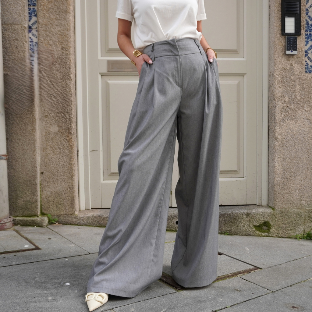 Calças de Alfaiataria Wide-Leg